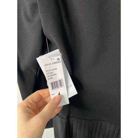 New Julia Jordan Double Breasted Long Sleeve Coat Dress, Black Size 4 - Picture 5 of 6